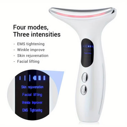 Neck Face Device Vibration Massage for Face and Neck Face Lifting Machine Microcurrents Red Light Therapy anti Wrinkle