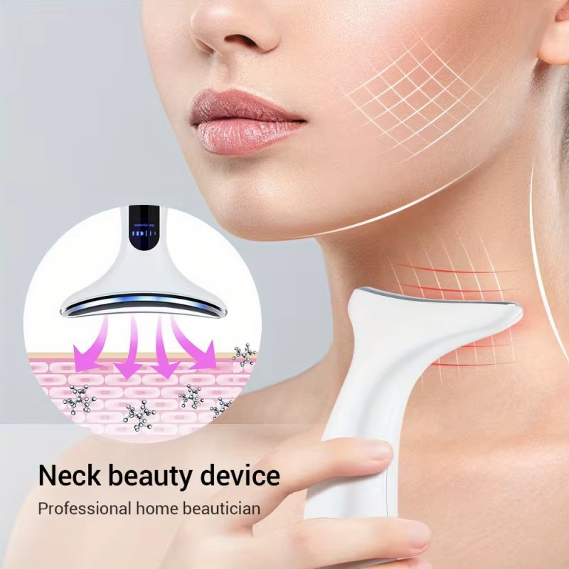 Neck Face Device Vibration Massage for Face and Neck Face Lifting Machine Microcurrents Red Light Therapy anti Wrinkle